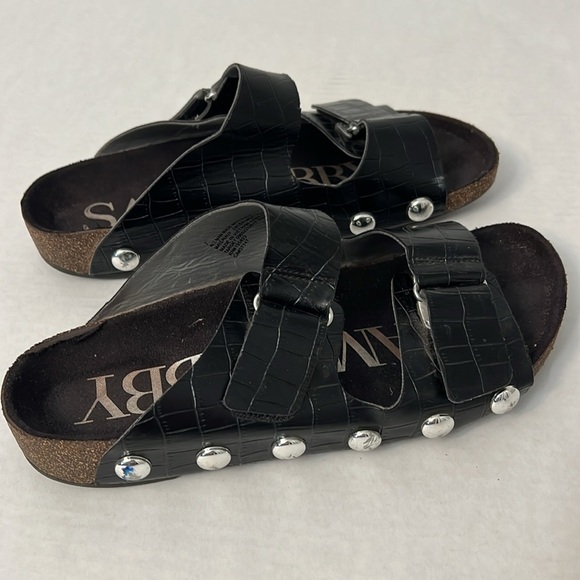 Sam & Libby Black Slide Sandals 7 - Picture 4 of 16